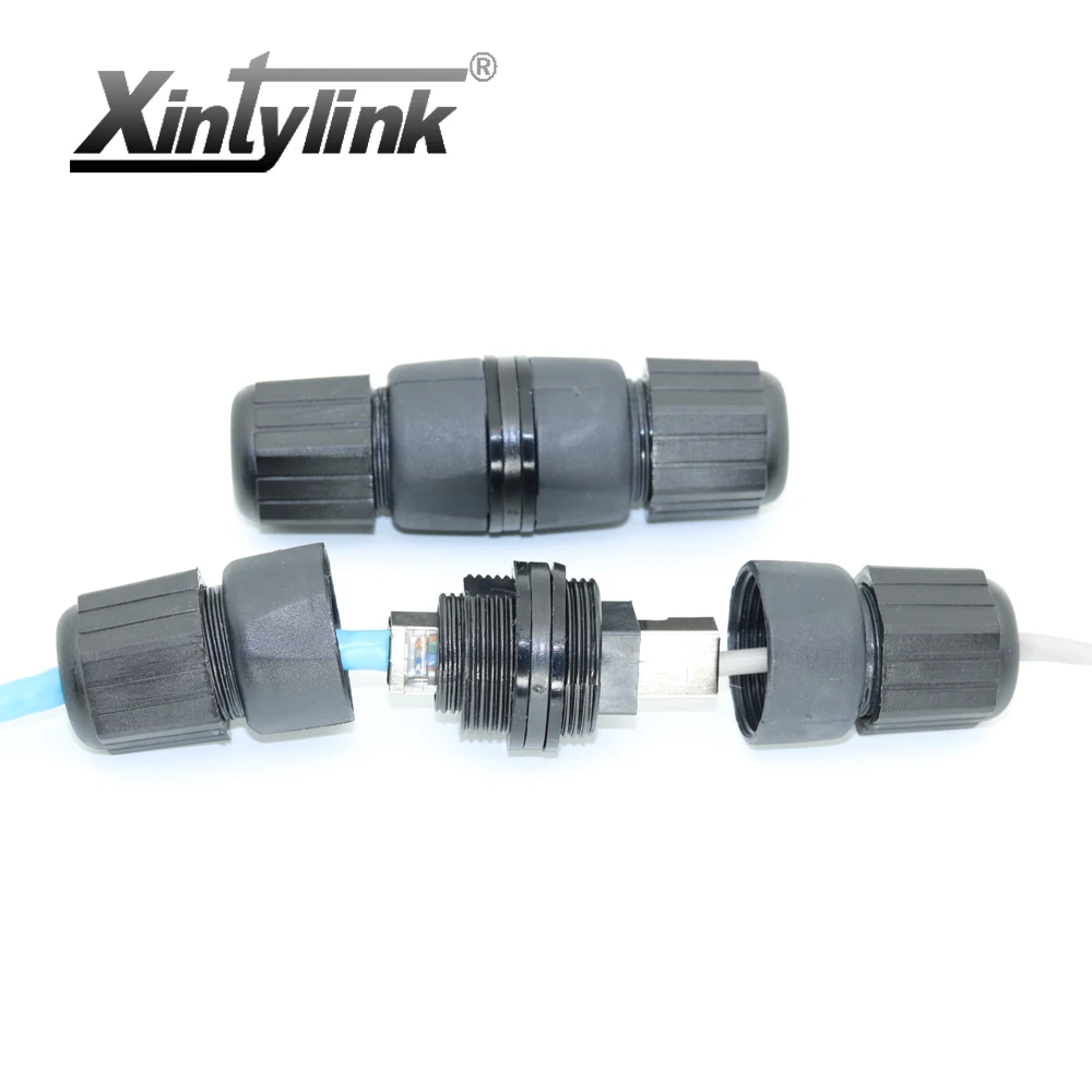 Водонепроницаемый разъем xintylink rj45 ethernet кабеля двойной прямой M25 F/F female 8p8c cat6 cat5e