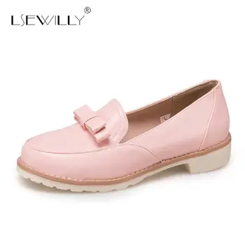 

Lsewilly Autumn 2018 New Arrival Women Flats Shoes Women Loafers Ladies Slip on Bowtie Flats Black Pink White Driving Shoes S229
