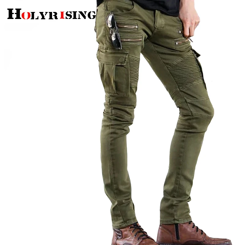 

Holyrising Hip Hop Joggers Men Black Zipper Cotton Casual Slim Street Sweatpants Men Multi-pocket Pencil Jogger Pants 18873-5