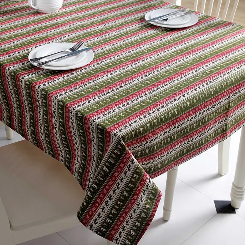 

BALLE Rectangular Polyester Cotton Table Cloth Christmas Tablecloth Party Family Dinners Gathering-Christmas Tree Deer