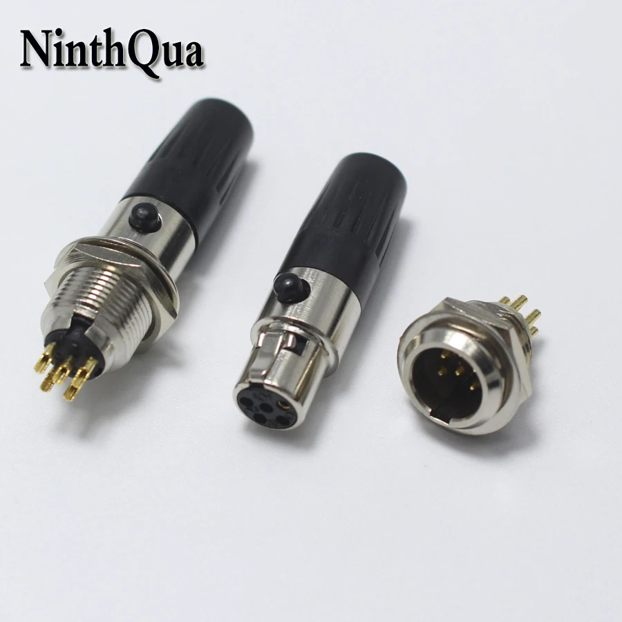 

1pair Mini XLR 5 Pin Male jack + Female plug Small XLR 5P Audio Socket Microphone Connector MIC Adapter