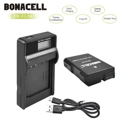 Bonacell 3 шт. elen EL14 для литий-ионной батареи Nikon Bateria + ЖК-Зарядное устройство USB D3100 D3200 D3300 D5100 D5200