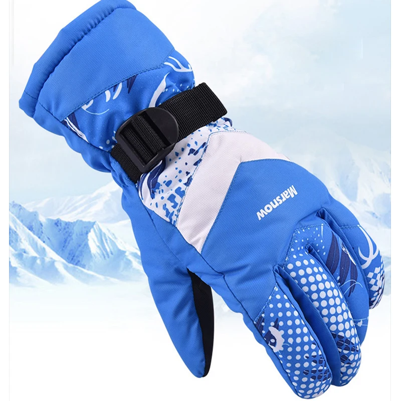 Invierno mantener caliente a prueba de viento de esquí Guantes de las mujeres de los hombres de nieve mitones impermeable esquí de nieve Guantes de esqui