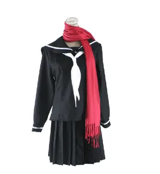 

Autumn New Anime Kagerou Project Cosplay Dress Ayano' s Sailor Suit Set Black Tops and Skirt Girls 2 Pieces Dress