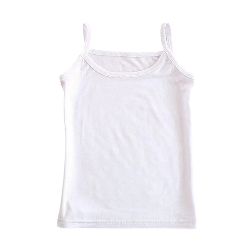 Kids Sleeveless Vest Underwear Cotton Tanks Tops For Girls Children Summer Vest Girl Camisole Solid Undershirt - Цвет: W
