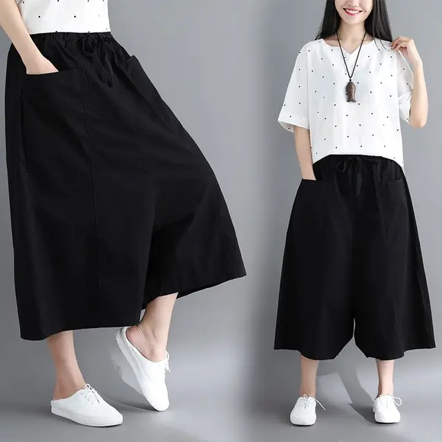 Japanese Style Harajuku Harem Pants Women Baggy Pants Wide Leg Cross