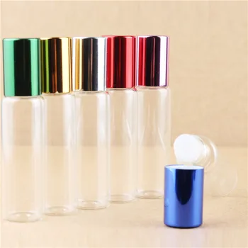 

10 ml (6 pieces / batch) Hot glass roller bottle with six colors Chapter 10 CC Disabled people special bottle