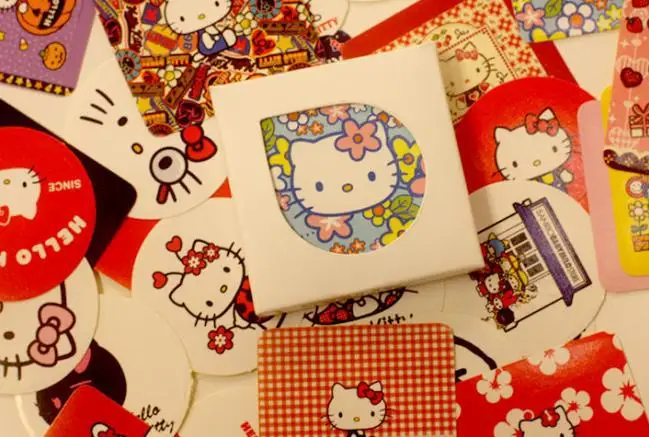 

New Hot 1 lot = 38pcs vintage paper stickers box packing DIY Scrapbooking Decorative Gift/Envelop seal Sticker Lovely KT cat