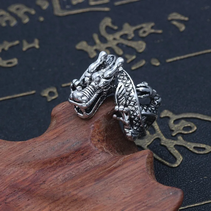 Панк винтажное серебряное кольцо с животными для мужчин, кролик, осьминог, дракон, коготь, олень, кошка, кольца для женщин, готическое байкерское ювелирное изделие, рождественский подарок, Anel