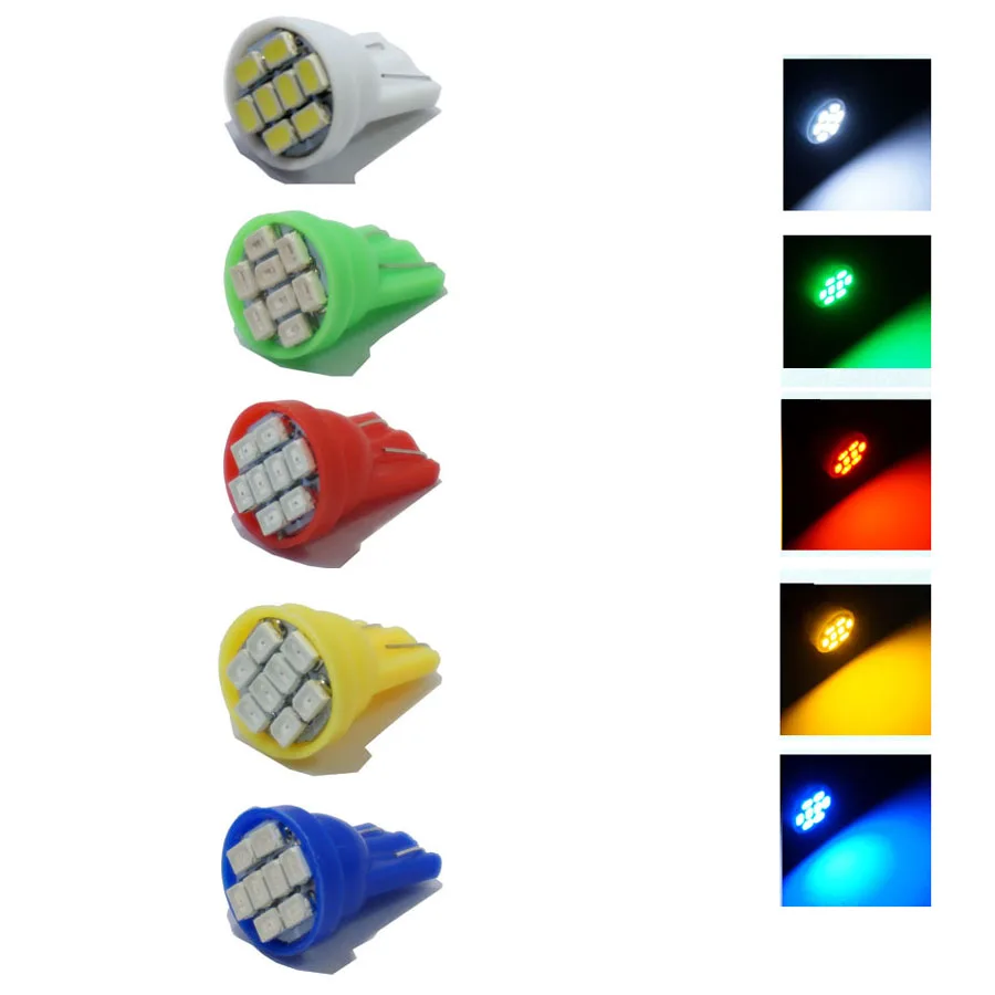 500 шт. рекламные светодиодные T10 8 smd 1206 8 светодиодов 8SMD автомобиль свет 194 168 192 W5W 3020 Автомобильный Клин Белый габаритные огни DC 12V