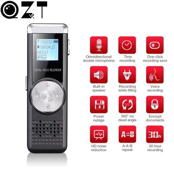 

QZT Digital Voice Recorder Dictaphone Small Voice Activated Recorder Mini MP3 Player Portable Audio Sound Recorder Professional