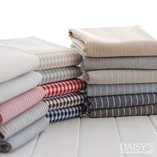 140 см x 50 см льняная ткань, подкладка для одежды, оконные шторы, скатерть, подушка для дивана, ткань в полоску, окрашенная пряжа, хлопок