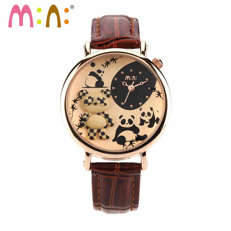 

M:N: Handmade POLYMER CLAY Mini world ladies Women's watches Children girls cartoon wristwatches relogio feminino lovely panda