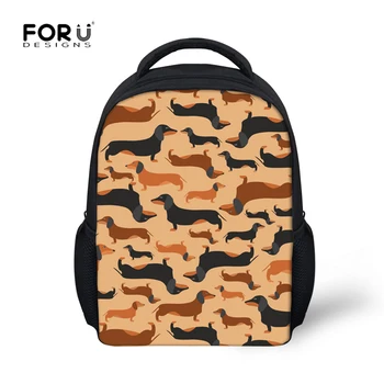 

FORUDESIGNS Small School Bags Backpack for Kids Girls Kawaii Kindergarten School Bagpack Boys Doxie Dog Book Bag Baby Back Pack