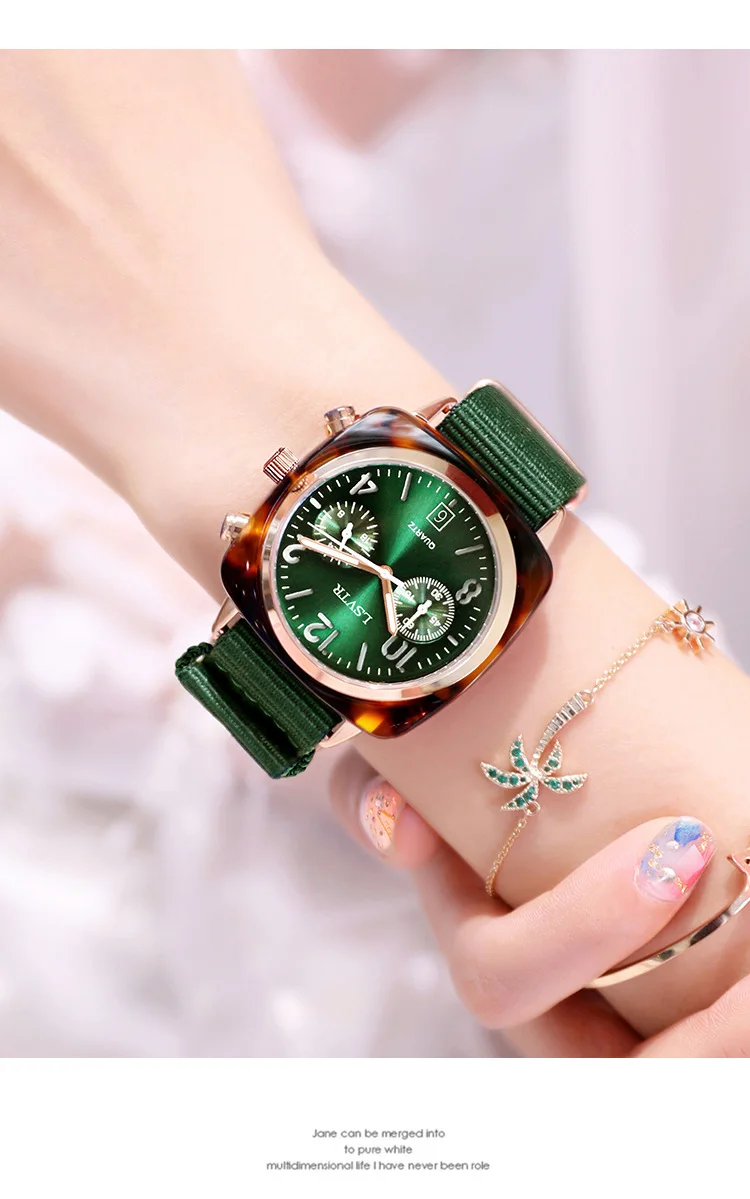 Модные женские нейлоновые роскошные часы женские часы-браслет модные часы 2019 аналоговые кварцевые с бриллиантами наручные часы Красные