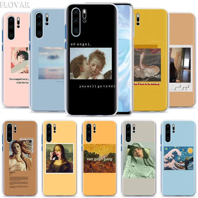 US $1.83 art aesthetic van Gogh Mona Lisa painting Phone Case coque for Huawei P30 Pro P10 P20 P30 Lite P8 P