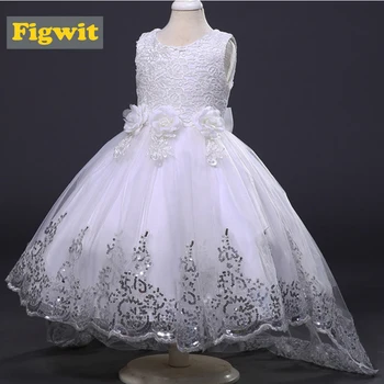 

Figwit Teenagers Bow Flower Girl Dress Wedding Evening Party Dress Children Kids Princess Little Girls Autumn Winter Christmas