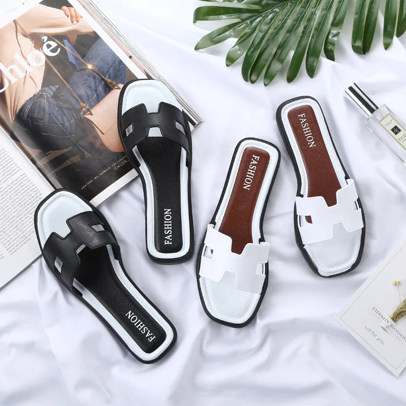 

Women Shoes 2018 New Spring Summer Sandals Espadrilles Air Non-slip Skid Resistance Light Soft Black Slipper Fashion Plastic