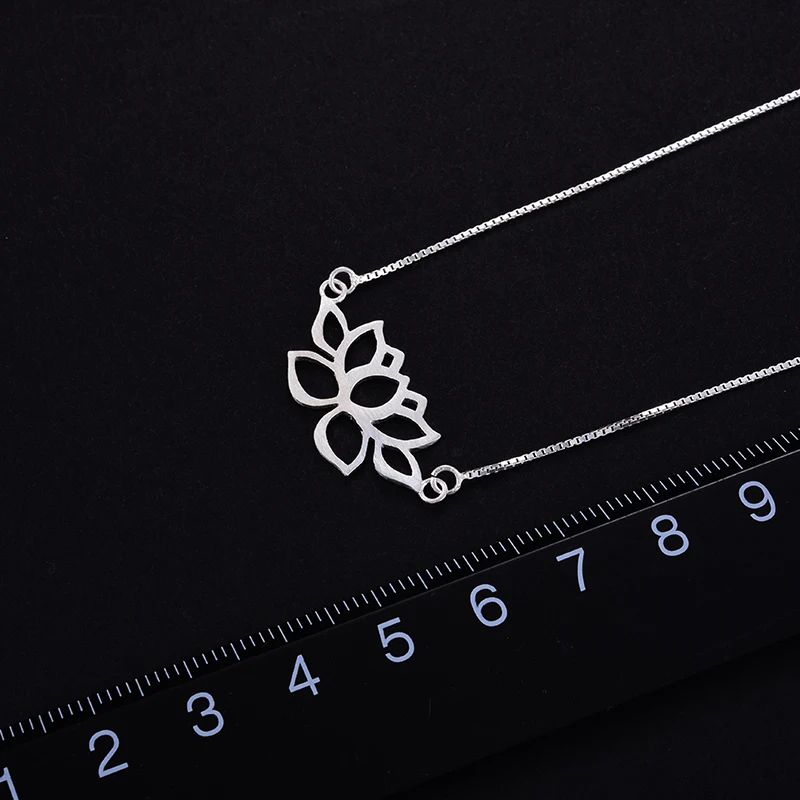 Lotus Fun Real 925 Sterling Silver Handmade Fine Jewelry Hollow Out Lotus Necklace with Pendant Acessorios for Women Collier - Image 3
