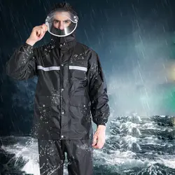 Саим 2019 дождевик; непромокаемые штаны костюм толщиной Для мужчин разделенный дождевик полиэстер Водонепроницаемый взрослых рыбалка плащи