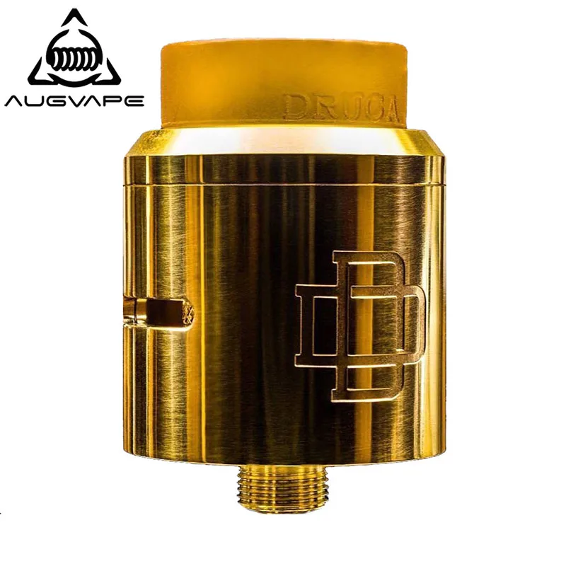 

Augvape Druga RDA Atomizer Tank 24mm Clamp Snag System Massive Post Holes for DIY Coil Gold Plated Deck Electronic Cigarette RDA