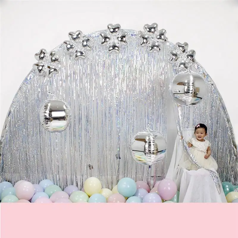 

1pc Party Backdrop Curtains Glitter Gold Tinsel Fringe Foil Curtain Tassel Birthday Wedding Decoration Rain Curtain 3 Colors A3