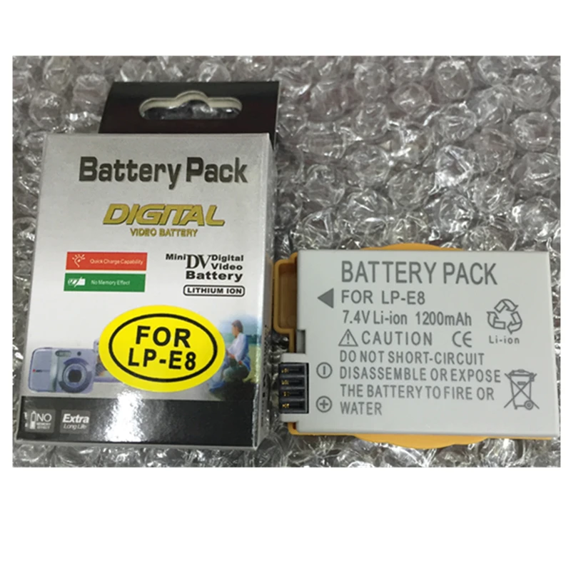 

LP-E8 Digital Camera Battery LPE8 lithium batteries pack For Canon 550D 600D 650D 700D X4 X5 X6i X7i Rebel T2i T3i T4i T5i
