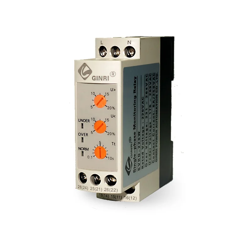 Svrdw Single Phase Voltage Relay Adjustable Over Under Monitoring