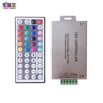 

best price 1 pcs DC12-24V 24A 44Key IR Remote RGB Controller led controller Free shipping 5050 RGB led strips