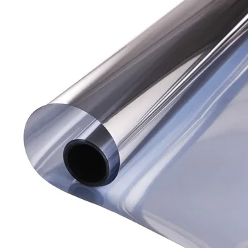 

5M Silver Mirrored Reflective Window Film One Way Mirror Film Vinyl Self-adhesive Glass Tint Privacy Heat Control UV Rejection