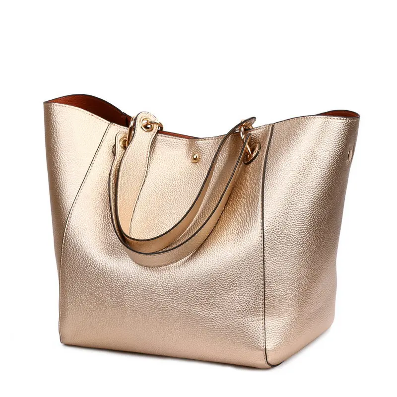 Anslot модная большая сумка женская сумка через плечо из искусственной кожи Женская Большая вместительная сумка женская композитная сумка Классическая сумочка HPS416 - Цвет: Rose Gold