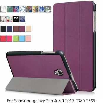 

Slim Smart Folding Flip Case Cover for T380 Protective Magnet Smart Cover for Samsung galaxy Tab A 8.0 2017 T380 T385 case + pen