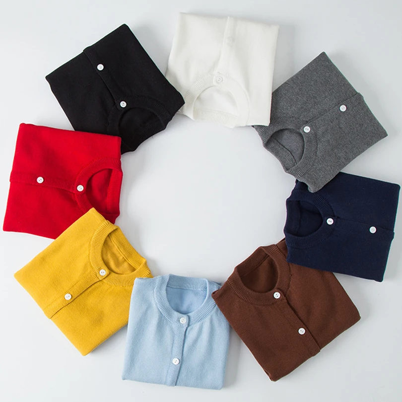 

Autumn Spring Cotton Sweater Top Baby Children Clothing Boy Girls Multiple Colour Knitted Cardigan Sweater Kids Spring Wear 2019