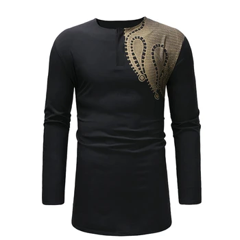 

2020 Traditional Afican Dresses for Men Print Rich Bazin Dashiki Long Sleeve Shirt New Afica Fashion Clohting Maxi Tops