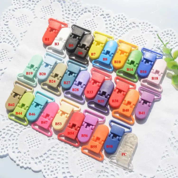 380PCS/Lot 25MM KAM Plastic Pacifier Clip,D shape Plastic Clips,Safety ...