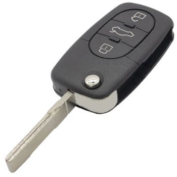 

WhatsKey 2 3 Button Folding Key Remote Flip Car Key Shell Fob Case With CR1616 For Audi A4 A6 A8 TT Quattro RS4 With Logo