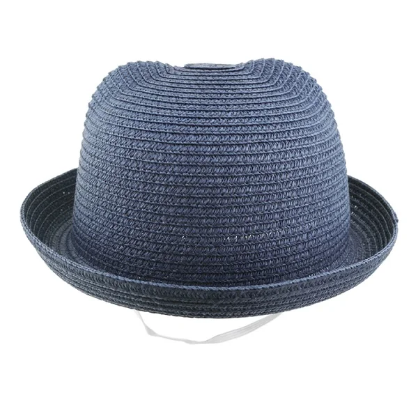 2018 Summer Baby Ear Decoration Lovely Children Character Solid Kid Floppy Panama Straw Hats Girls and Boys Sun Hat