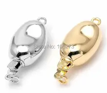 Smooth bean alloy buckle,21.2 X9.5 MM,pearl necklace bracelet clasp,semi-finished interface button,DIY connector accessories-L28
