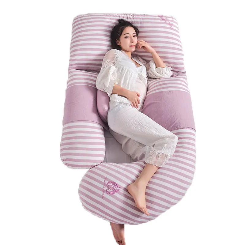 U Type Big Body Pillow For Pregnant Women Gestation Pillow Waist Belly Support Side Sleeping Pillow Breathable Maternity Bedding