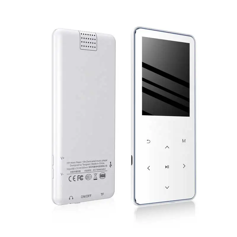 IQQ тонкий MP3 Bluetooth 4,2 сенсорный экран музыкальный плеер Bulit-in 16 ГБ и динамик портативный плеер с FM/Record люкс для бега - Цвет: X12White