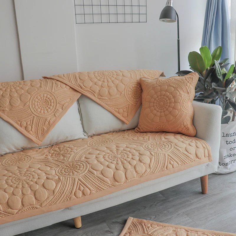 

3D Flower Pattern Sofa Cover Towel Slipcover cotton Fabric Thick Sofa Pet Non-slip Sofa Couch Cover Corner Towel Mats 6 colors