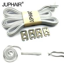 JUP 1-50 Pairs White Polyester Rubber Lace Not Tie Shoelaces Metal Fashion Simple and Convenient Lace Buckle Elastic Unisex Shoe