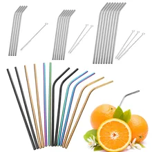 4/6/8 шт. Многоразовые питьевой металлическая соломинка Нержавеющая сталь Соломки с Чистящая Щетка для дома кружки для вечеринок аксессуары для кухонного бара