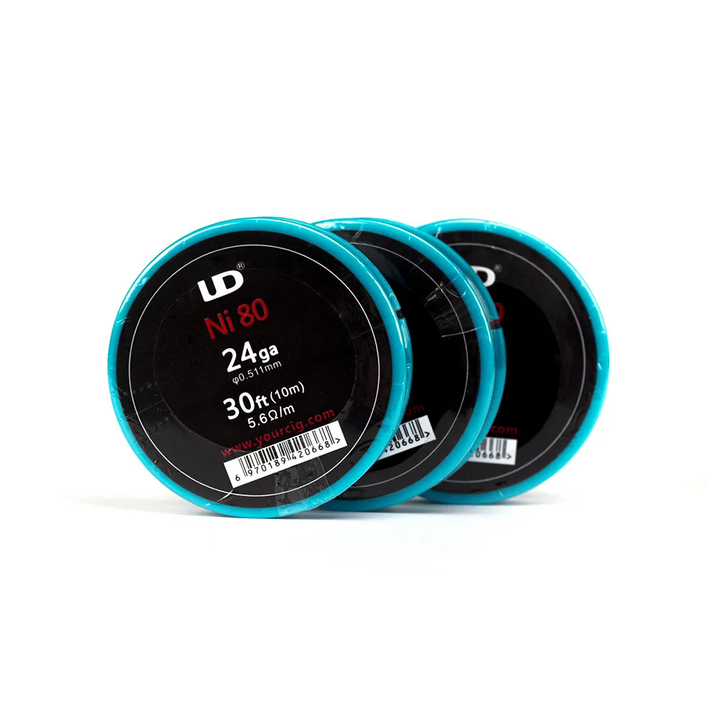 100% Оригинальный UD Nichrome Ni80 проволока Youde 24ga 26ga 28ga сопротивление нагреву 30ft для