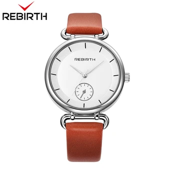 

REBIRTH Analog Quartz Women's Watches Casual Leather Bracelet Watch Lady Dress Wristwatch Montres Femme Gifts for Women with box