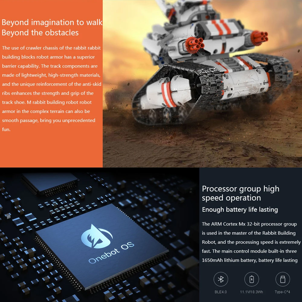  New Mitu Robot Tank Mecha Crawler Base Xiaomi Mitu Building Block Robot Crawler Tank Version Contro