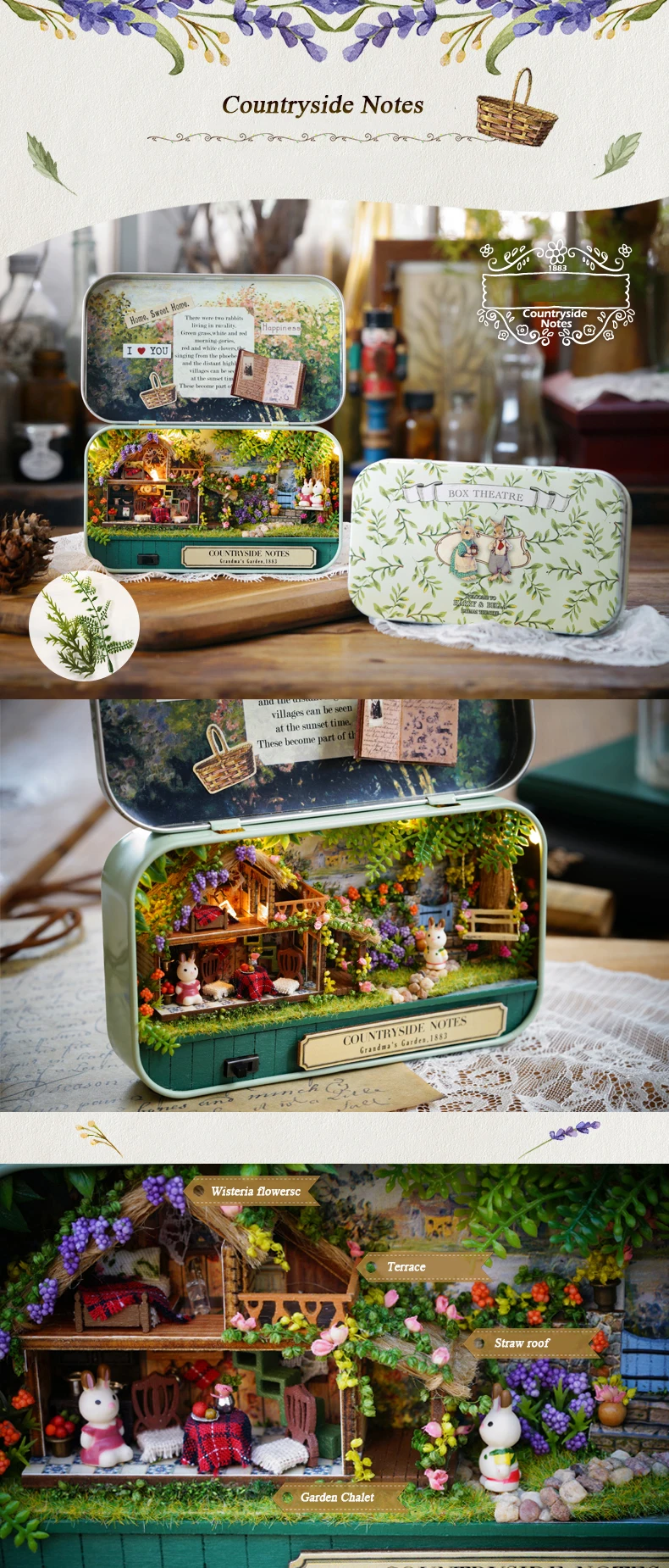 Коробка театр ностальгические тема миниатюрная сцена деревянный миниатюрный Игрушка Головоломка DIY кукла домашняя мебель сельской