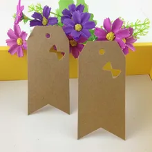 9,5*4,5 см крафт пустой помеченный ценник Ювелирная головка Примечание в узел бабочки для подарка TagsAccept Пользовательский логотип