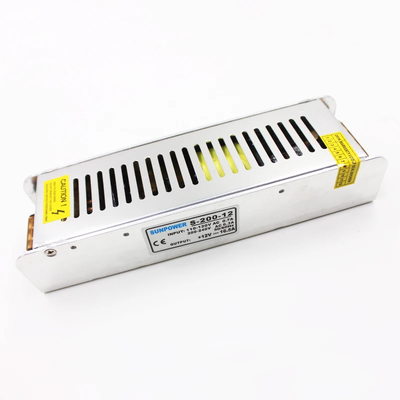 

200W DC12V Power Supply Adapter Constant Voltage LED Driver Switching AC100V-260V Current 1A-16.5A Transformer for LED Strip