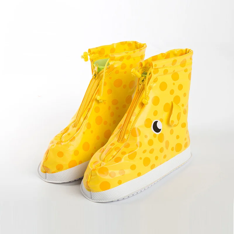 

EVA Kids Cartoon Rain Shoes Cover For Children's Waterproof Warm Jelly Color Non-Slip Thicken Rain Boot With Zipper Design